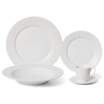 Royalty Porcelain 20-pc Dinner Set for 4, Premium Bone China (Orbit)
