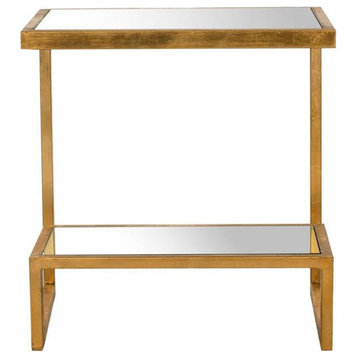 Kennedy Mirror Top Gold  Accent Table, Fox2522A