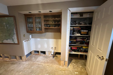 BEFORE Basement Remodel: bathroom & new wet bar