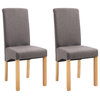 vidaXL Dining Chairs 2 Pcs Upholstered Side Chair with Wood Frame Taupe Fabric