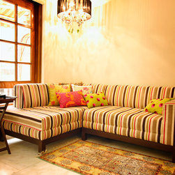 Metaphor | Sectional/Corner Sofa with Exposed Wood Rail - Sectional Sofas