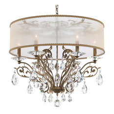 Filigrae 6Lt Chandelier, French Gold, Clear Heritage Crystal, Gold Shade