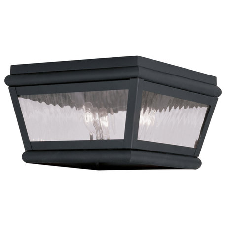 Livex 2611-04 2-Light Charcoal Outdoor Ceiling Mount, Black