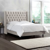 Williams Full Nail Button Tufted Wingback Bed, Mystere Dove