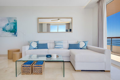 Example of a tuscan living room design in Malaga