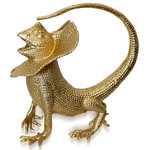 StyleCraft - Asha Aluminum Metal Decorative Lizard Figurine Gold Finish Silver Finish - Showcase your love for your lizard friends with the StyleCraft thena aluminum metal decorative lizard figurine. This eye-catching figurine is made from aluminum and sports a beautiful gold finish. Use this figurine to upgrade your decor possibilities.