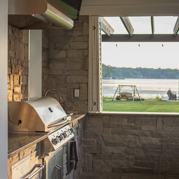 Outdoor Entertainment Patio, Spa, and Fire Pit