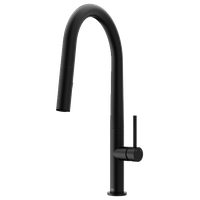 VIGO Greenwich 18" H Single Handle Pull-Down Sprayer Kitchen Faucet, Matte Black, No Sensor, Without Extras