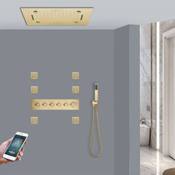 Led Musical Shower System With Hand Shower, Style 2 - Phone Control - Showerheads And Body Sprays