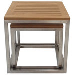 ARB Teak & Specialties - Teak Nesting Side Tables Alea - Set of 2 - Storage space and style pair up to create this set of two must-have additions to any modern space.