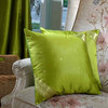 Olive Green- 2  handcrafted Sari Cushion Cover, Throw Pillow Case 18" X 18"