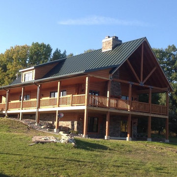 Exterior Log Siding with Stain colors