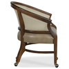 Danbury Chair, 9953 Midnight Fabric, Finish: Tobacco, Trim: Bright Brass