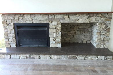 Granite clad fireplace