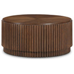 Meridian Furniture - Ronin Coffee Table, Brown - Grab family and friends and your favorite board games for a night of fun around this Ronin Brown Coffee Table. Elegant and eye-catching, this beautiful table boasts a rich dark brown finish and a fluted design for added visual appeal in the living room or den. It's made from solid wood, MDF, and oak veneer, so it's sturdy and stout enough to last through endless Scrabble matches without missing a beat. The natural wood grain variation gives this coffee table a unique look, while its mid-century design allows it to blend seamlessly into any space you choose to use it.