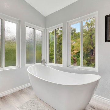 Freestanding Soaking Tub with Garden View – Laguna Hills Bathroom Remodel