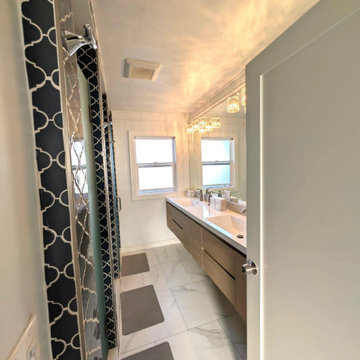 Modern Bathroom Remodel with Triple Shower Design