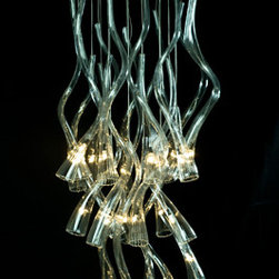 GLORY -  HAND BLOWN GLASS PENDANT LIGHTING, BLOWN-GLASS-LIGHTING-CHANDELIER - Chandeliers