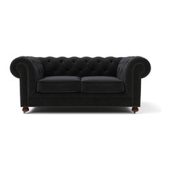Notting Hill Velvet Chesterfield 3 Seater and Armchair - Sofas