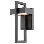 Z-Lite - Luttrel 1 Light Outdoor Wall Sconce in Black - Spot lighting in an outdoor space just got a bit more creative. With an angular modern silhouette this black aluminum one-light wall sconce features a beautiful frosted glass shade and delivers energy-saving integrated LED lighting.&nbsp
