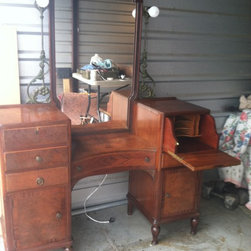 Antique Vanity/Secretary 1920s-unique - Makeup Mirrors