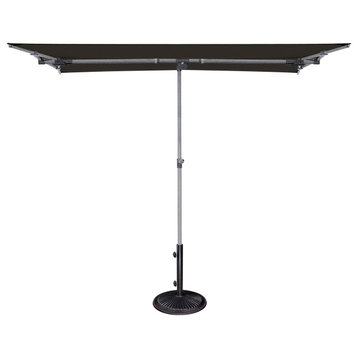 Capri 5'x7' Rectangle Balcony Umbrella, Black