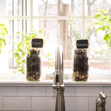 Mason Jar Herb Garden in Window