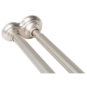 Utopia Alley 72inch Adjustable Rust-Proof Double Shower Curtain Rods, Brushed Nickel