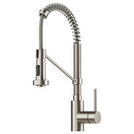 Kraus USA - Bolden Commercial Style 2-Function Pull-Down 1-Handle 1-Hole Kitchen Faucet SFS - The centerpiece of your dream kitchen has arrived with Bolden. Available in five finishes, the Bolden commercial kitchen faucet is designed to transform any kitchen into a high-end culinary workspace. The industrial pull-down faucet is configured at a compact 18 inch height to fit under most cabinets. A retractable 20 inch hose provides superior maneuverability, and the dual-function sprayhead gives users the ability to switch from splash-free aerated stream to powerful spray in a snap.