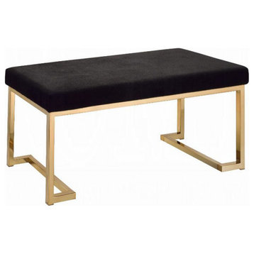 Fabric Bench, Black and Champagne