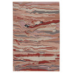 Vibe by Jaipur Living - Vibe by Jaipur Living Jolene Abstract Area Rug, 9'6"x12'7" - Inspired by the vintage perfection of sun-bathed Turkish designs, the Myriad collection is warm and inviting with faded yet moody hues. The Jolene area rug expresses a modernized abstract motif in a femme yet bold color scheme of pink, red, and gray. This power-loomed rug features a plush and durable blend of polyester and polypropylene, lending the ideal accent to high-traffic spaces.