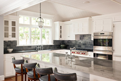 Example of a large classic kitchen design in Boston