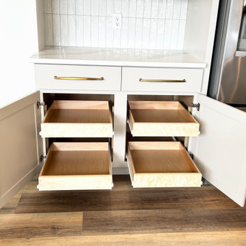 Accessible Beige Painted Kitchen with Birch Almond Accents