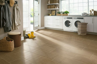 Example of a cottage laundry room design in Calgary