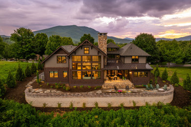 Rustic exterior home idea in Charlotte