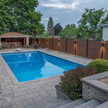 Modern Composite Privacy Fence with Integrated Lighting