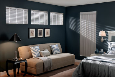 Example of a transitional bedroom design in San Francisco