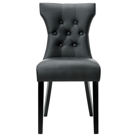 Silhouette Dining Vinyl Side Chair EEI-812-BLK