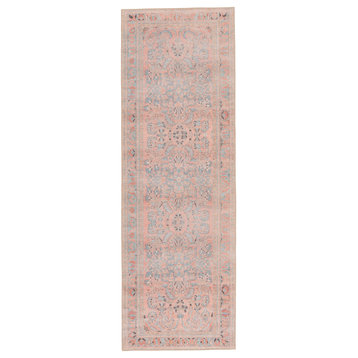 Machine Washable Jaipur Living Pippa Medallion Pink/Light Blue Area Rug, 2'6"x7'