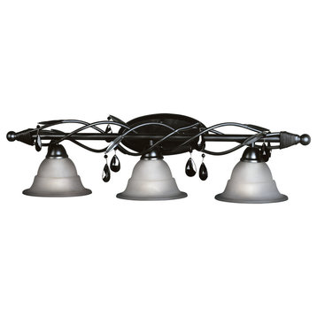 Woodbridge Lighting Avigneau 3-light Steel Metal Bathroom Light in Black