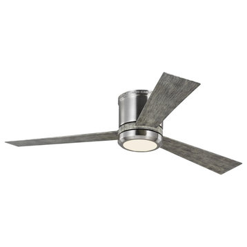 Monte Carlo Clarity 52" Ceiling Fan w/LED 3CLYR52BSLGD-V1, Brushed Steel