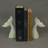 Set of 2 White Cast Iron Whale Tail Bookends Nautical Home Decor Bookshelf Scul