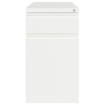 Hirsh 20-inch Deep Mobile Pedestal File 2 Drawer Metal Box Backpack White