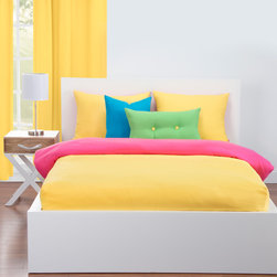 Laser Lemon/Hot Magenta Reversible Bed Cap Comforter Set - Products