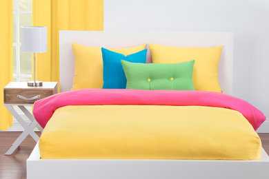 Laser Lemon/Hot Magenta Reversible Bed Cap Comforter Set