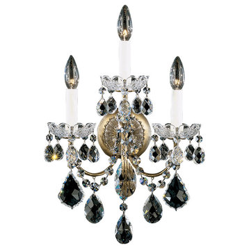 New Orleans 3-Light Wall Sconce in Etruscan Gold With Clear Heritage Crystal