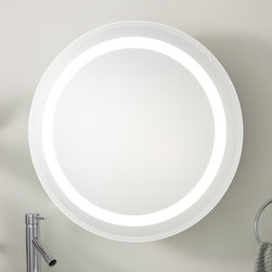 Lucent Round Stainless Steel Medicine Cabinet With Lighted Mirror - Products