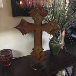 BEAUTIFUL 3 LAYER CROSS ON A BASE (R28) - Decorative Objects And Figurines