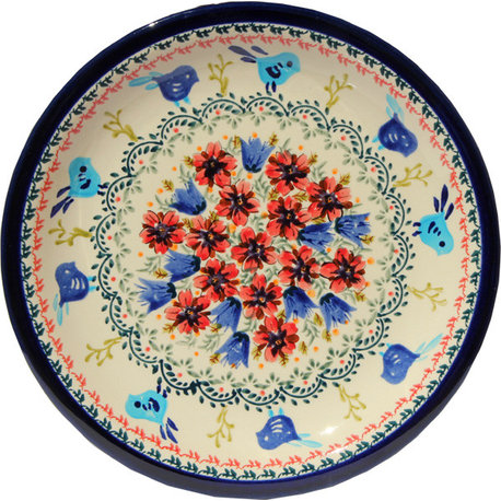 Polish Pottery Dinner Plate, Pattern Number: 214AR