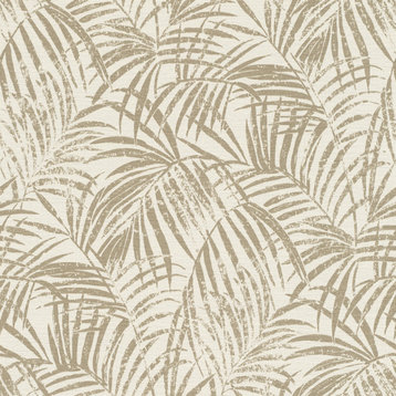 Yumi Gold Palm Leaf Wallpaper, Swatch